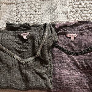 Juicy Couture Bundle of 2 Short Sleeve Beaded Neck Shirts